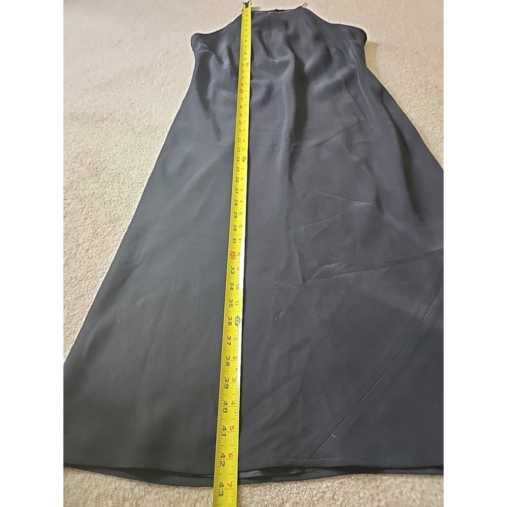 Ralph Lauren 100% Silk Black Cocktail Dress Size 10 Rhinestone Strap & neckline - Picture 7 of 14